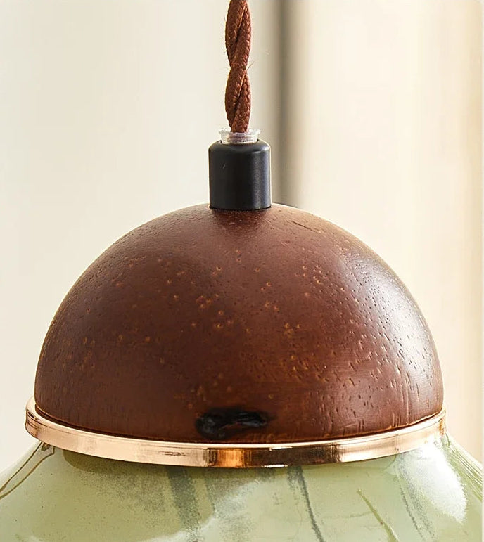 Green ceramic bowl pendant light for kitchen island 5