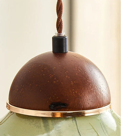 Green ceramic bowl pendant light for kitchen island 5