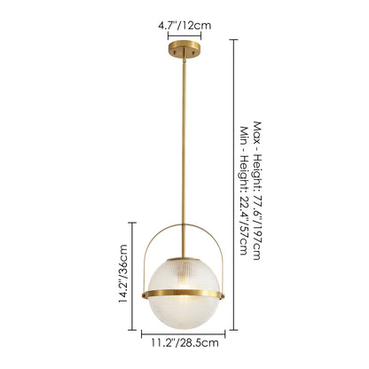 RoyaleGlow Grid Glass Globe Pendant Light Dimmable Kitchen Island Pendant