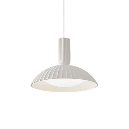 RoyaleGlow Pleated Dome Pendant Light - Modern Fluted Ceiling Fixture for Dining & Kitchen