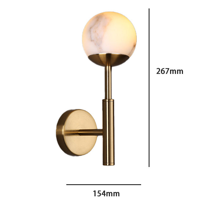 Royelux Rechargeable Alabaster Wall Sconce - Cordless LED Lamp for Bathroom & Hotel Design