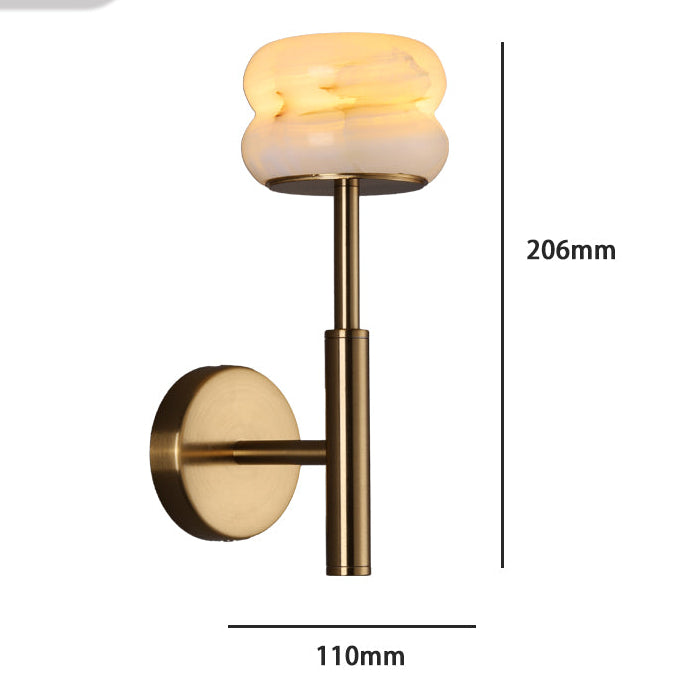 Royelux Rechargeable Alabaster Wall Sconce - Cordless LED Lamp for Bathroom & Hotel Design