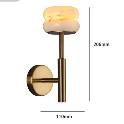 Royelux Rechargeable Alabaster Wall Sconce - Cordless LED Lamp for Bathroom & Hotel Design