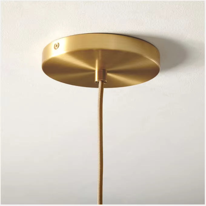 RoyaleGlow Modern Glass Globe Pendant Light Clear Brass Hanging Fixture
