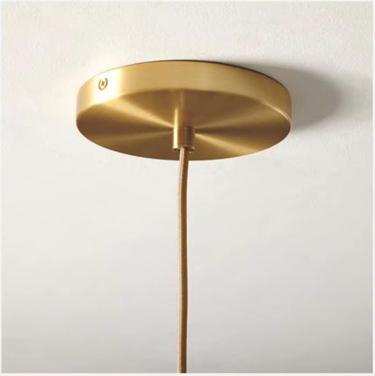 RoyaleGlow Modern Glass Globe Pendant Light Clear Brass Hanging Fixture
