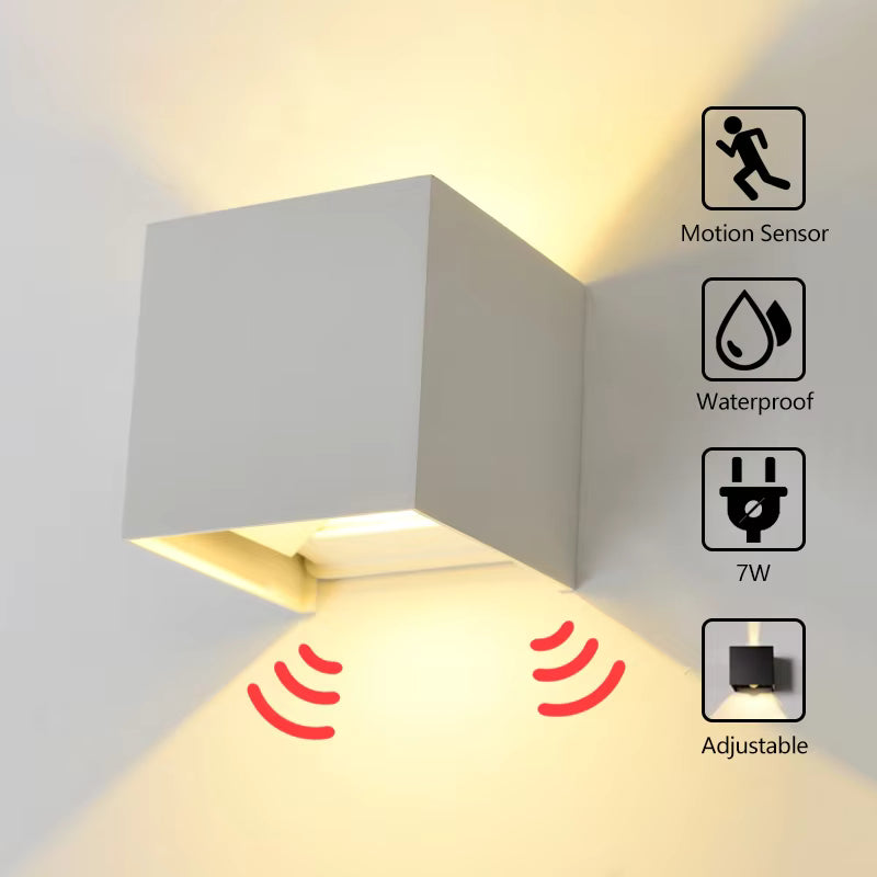 Luxora Motion Sensor LED Wall Light, Adjustable Waterproof Modern Lamp
