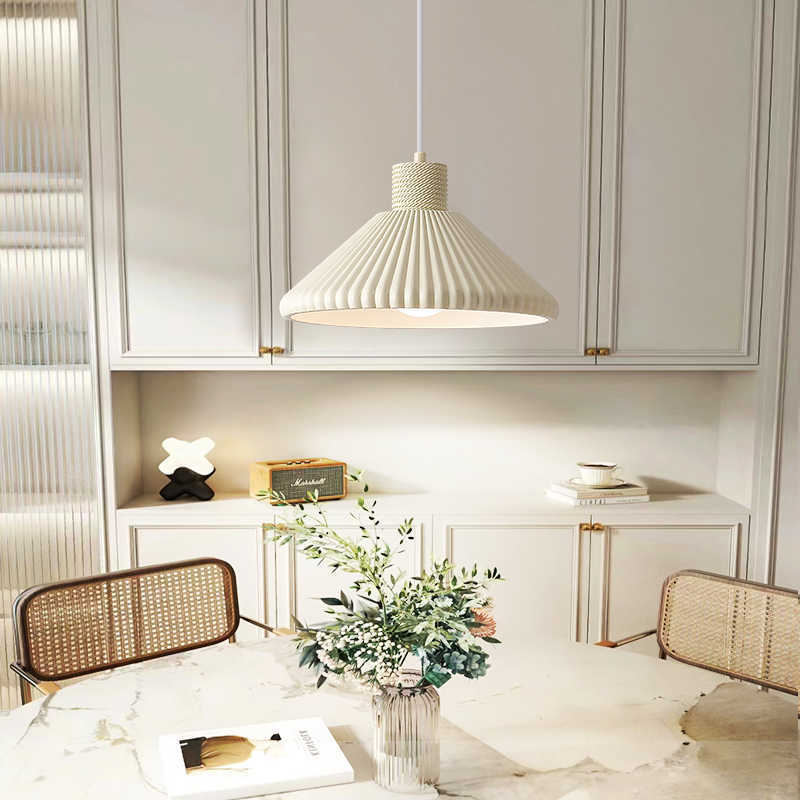 RoyaleGlow Modern Pleated Cone Pendant Light for Dining Room & Kitchen Island