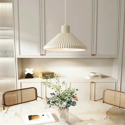 RoyaleGlow Modern Pleated Cone Pendant Light for Dining Room & Kitchen Island