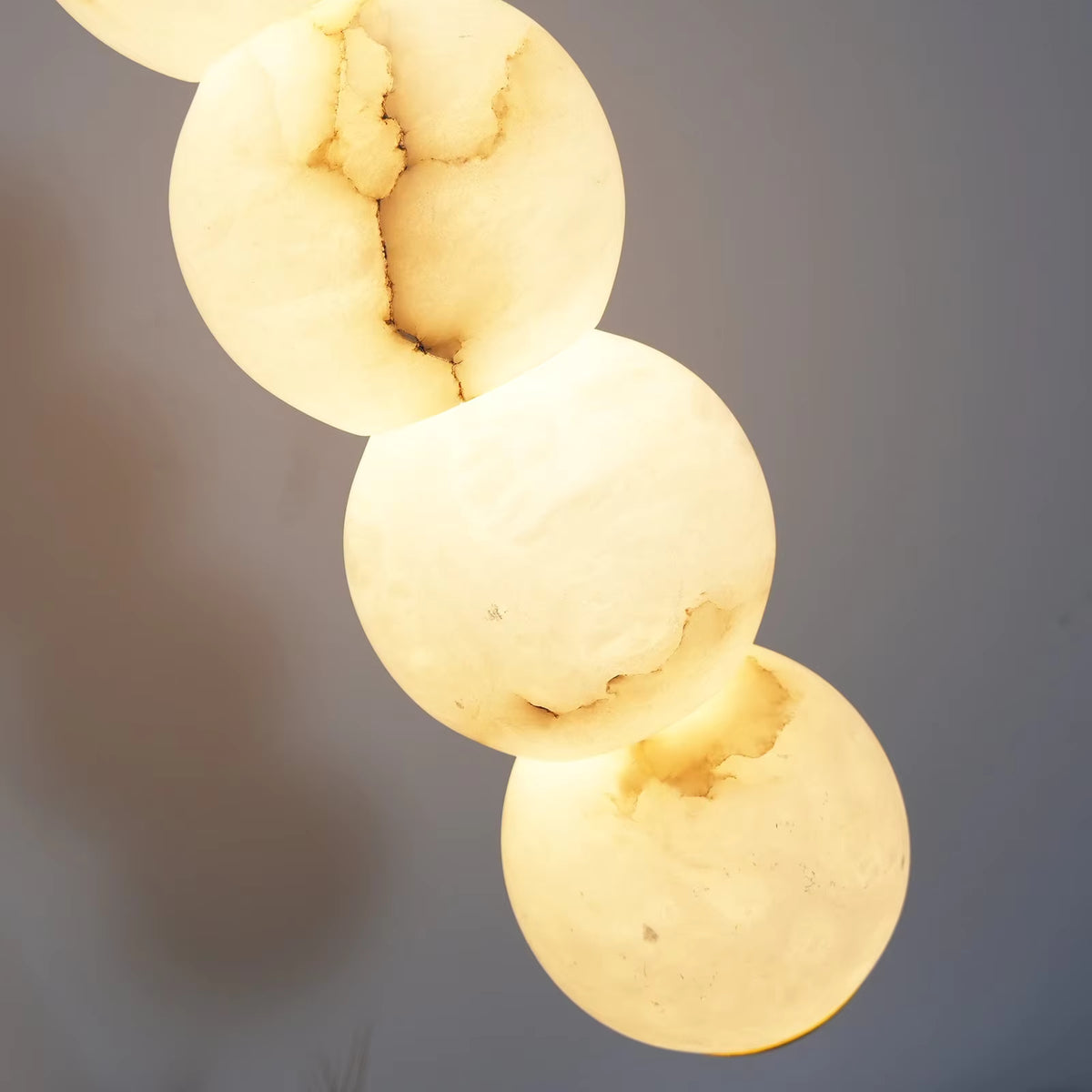 LuxRoyale Alabaster Stone Sphere Pendant Light Modern Hanging Lamp