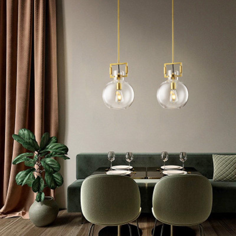 RoyaleGlow Vintage Gold Metal Edison Glass Pendant Light - Limited Edition - Sphere