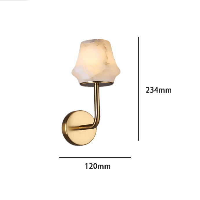 Royelux Rechargeable Alabaster Wall Sconce - Cordless LED Lamp for Bathroom & Hotel Design