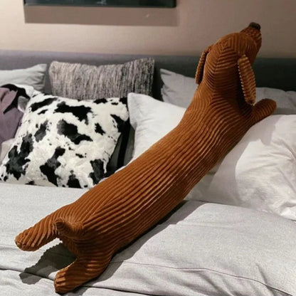 Luxora Long Dachshund Plush Pillow - Soft Stuffed Animal Cushion for Sofa and Home Decor