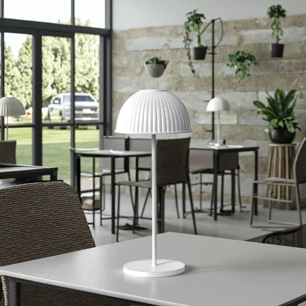 RoyaleGlow Modern Dome LED Table Lamp - Cordless, Dimmable Touch Control for Reading & Decor