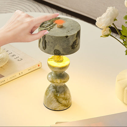 RoyaleGlow Minimalist Marble LED Table Lamp with USB Charging Port