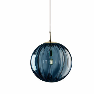 Royallure Glass Ball Colored Pendant Light - Unique Home Decor Fixture - Blue / 6 Inches/15CM