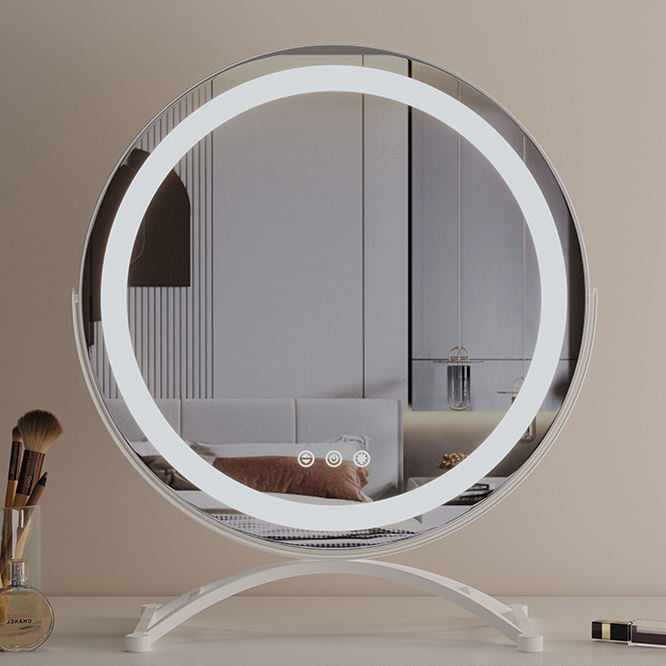 RoyaleGlow Round LED Vanity Mirror with Smart Touch & 360° Rotation