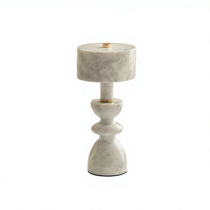 RoyaleGlow Minimalist Marble LED Table Lamp with USB Charging Port