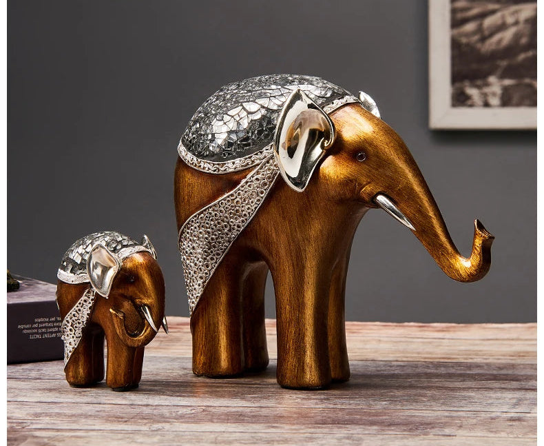 RoyaleGlow Elephant Love Statue, Feng Shui Elephant Figurine for Home Decor