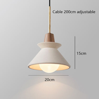 RoyaleGlow Modern Cement Pendant Light - White Bowl Shade Hanging Dining Room Fixture