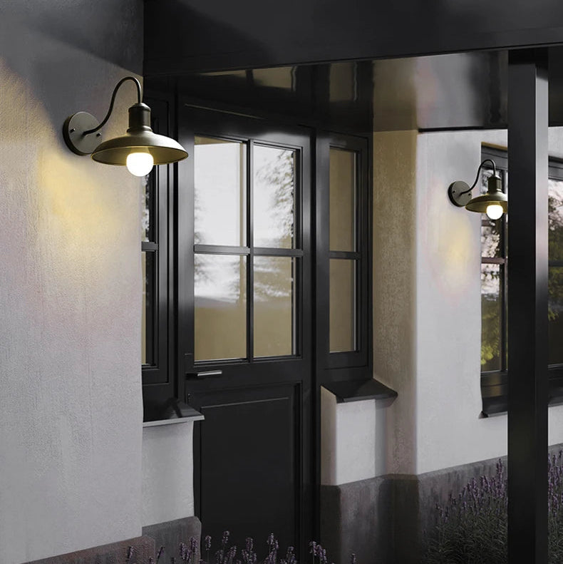 Royaleva Industrial Matte Black Metal Wall Sconce with Exposed Bulb