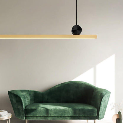LuxRoyale Modern Linear Pendant Light Bar with Black Orb Accent