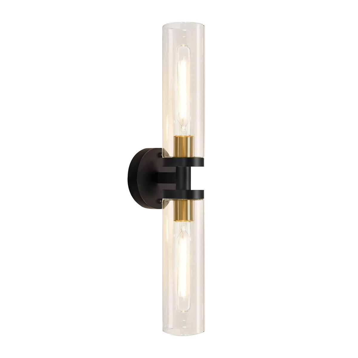 Royelux Modern Clear Glass LED Wall Sconce for Bathroom Vanity & Bedside