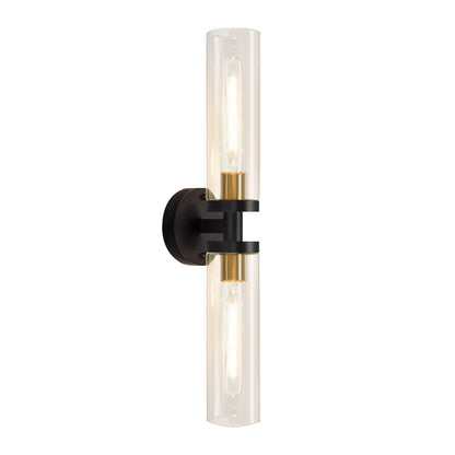 Royelux Modern Clear Glass LED Wall Sconce for Bathroom Vanity & Bedside
