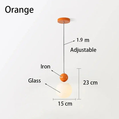 RoyaleGlow Mid-Century Modern Glass Globe Pendant Light - Single Ceiling Lamp