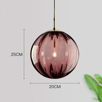 Royallure Glass Ball Colored Pendant Light - Unique Home Decor Fixture - Smoke / 6 Inches/15CM