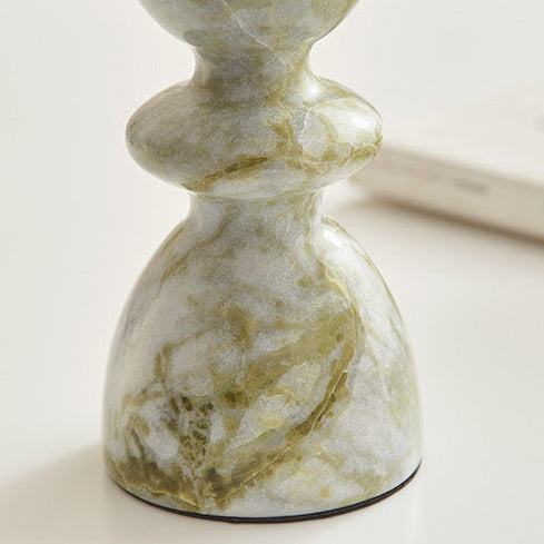 RoyaleGlow Minimalist Marble LED Table Lamp with USB Charging Port