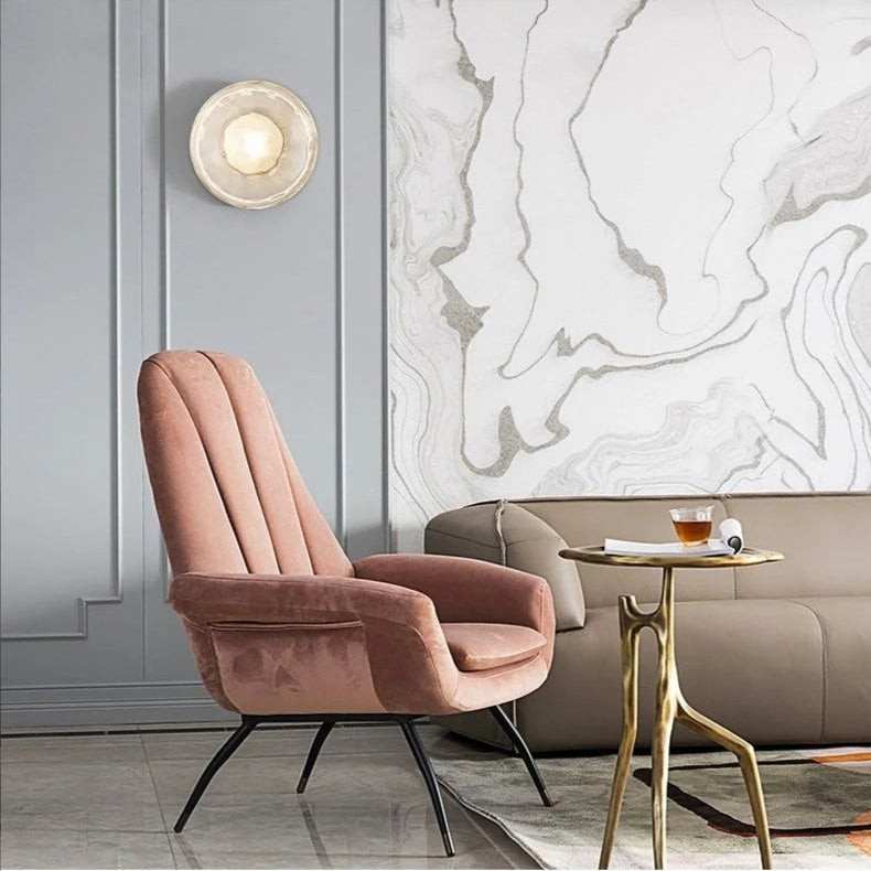 LuxRoyale Nordic Round Glass Wall Light Ceto Minimalist Sconce For Modern Hallway