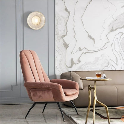 LuxRoyale Nordic Round Glass Wall Light Ceto Minimalist Sconce For Modern Hallway