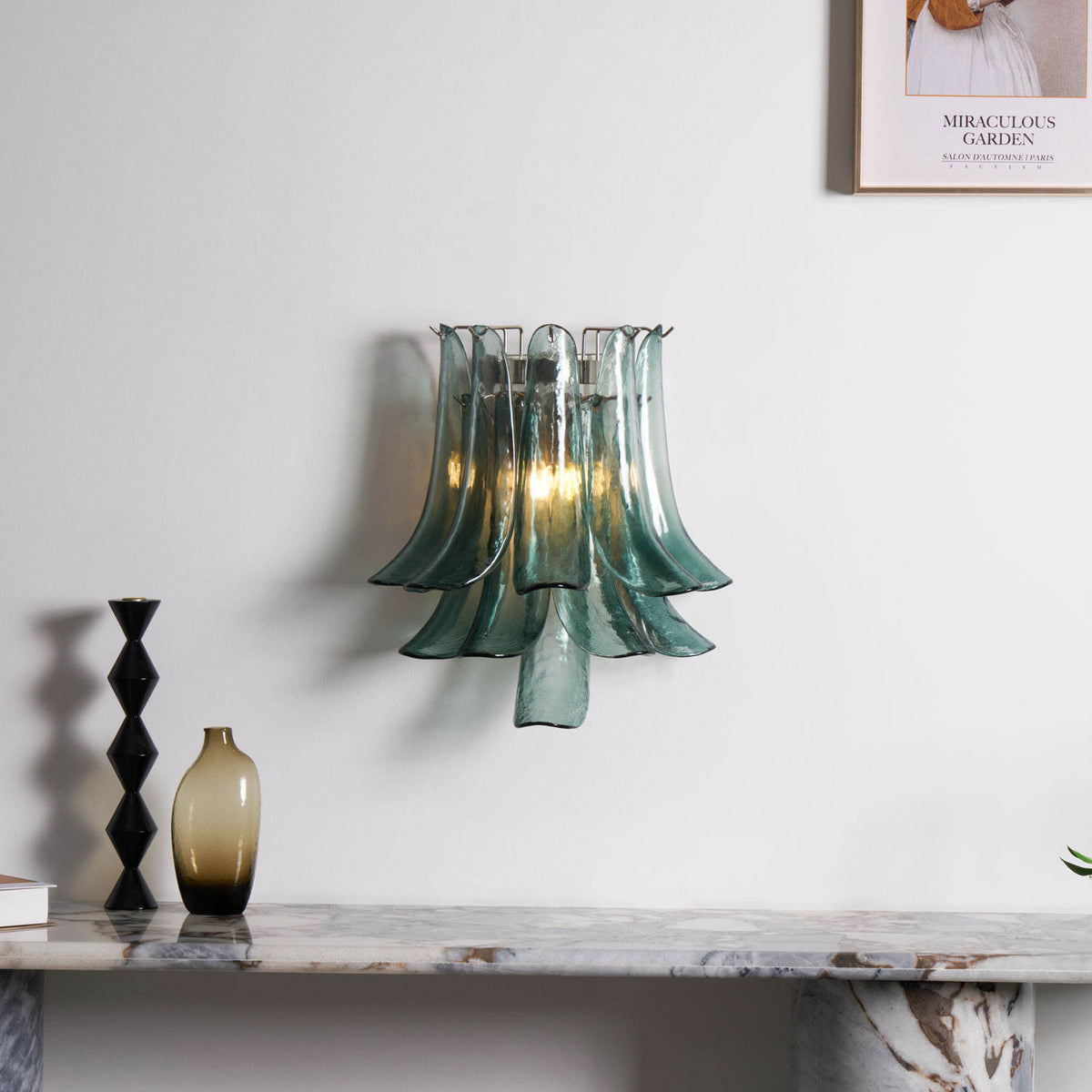 LuxRoyale Murano Glass Petal Wall Sconce