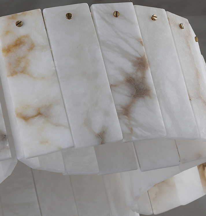 RoyaleGlow Modern Alabaster Flush Mount Ceiling Light for Living Room & Hotel