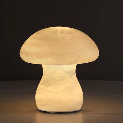 RoyaleGlow Rechargeable Alabaster Mushroom Lamp - Cordless & Dimmable LED Table Light