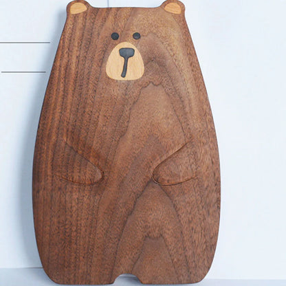 RoyaleGlow Rustic Bear Wood Cutting Board - Unique Animal-Shaped Charcuterie & Serving Tray