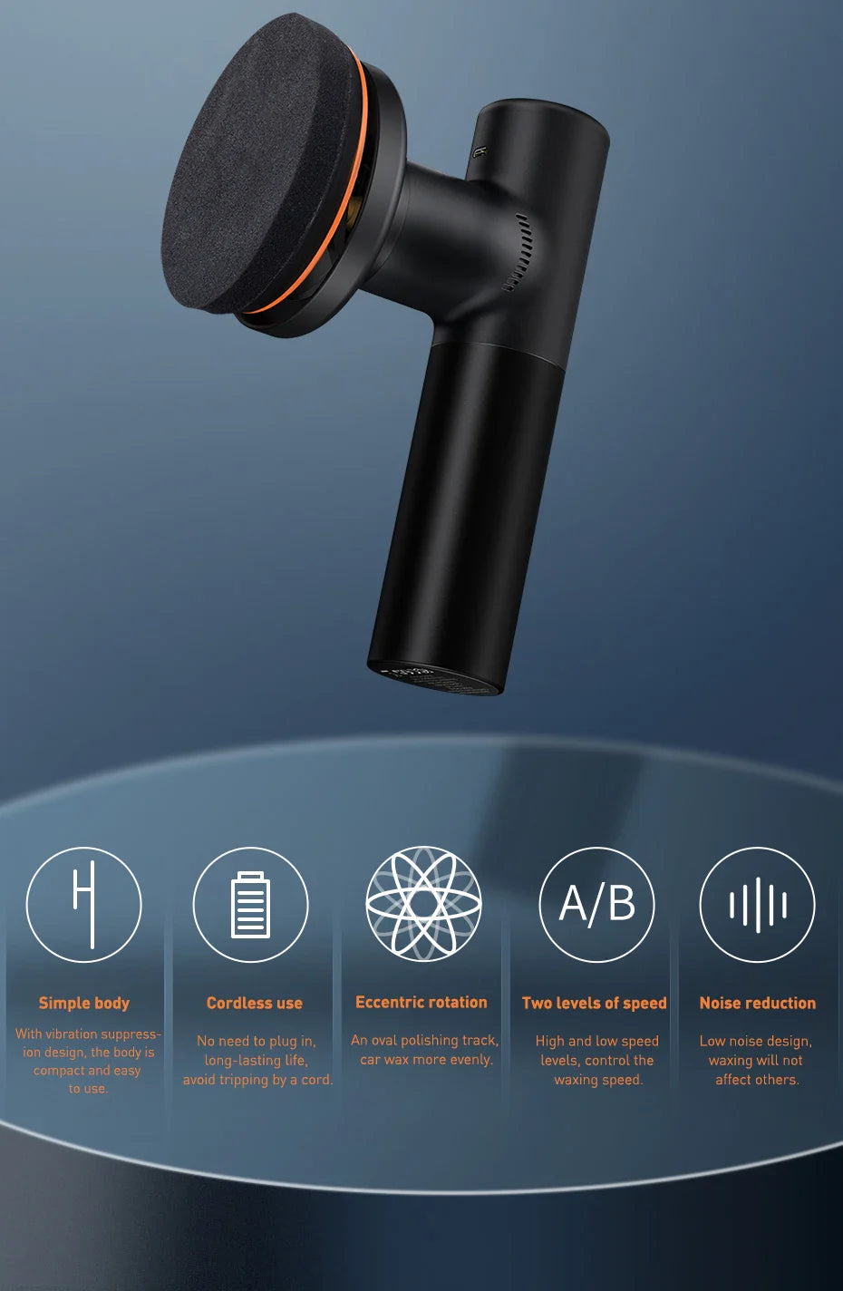 RoyaleGlow Cordless Dual Action Car Polisher for Easy Shine