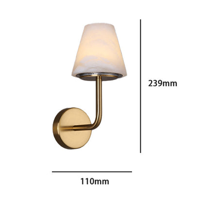 Royelux Rechargeable Alabaster Wall Sconce - Cordless LED Lamp for Bathroom & Hotel Design