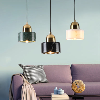 Royelux Modern Blue Marble & Copper Pendant Light for Kitchen Island