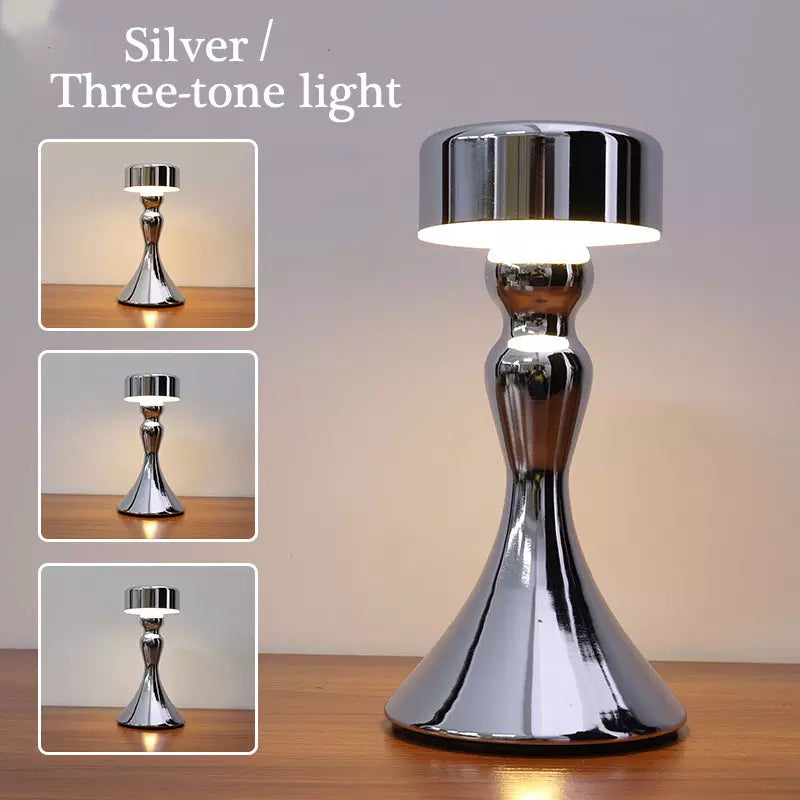 RoyaleGlow Luxury Table Lamp - Touch-Control, Cordless, Wireless Charging, LED Warm Light - Gold