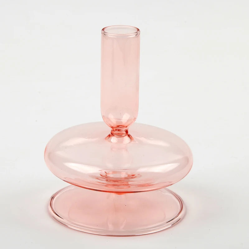 Royaleva Handmade Glass Candle Holders - Elegant Decorative Accent Pieces
