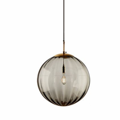 Royallure Glass Ball Colored Pendant Light - Unique Home Decor Fixture - Smoke / 6 Inches/15CM