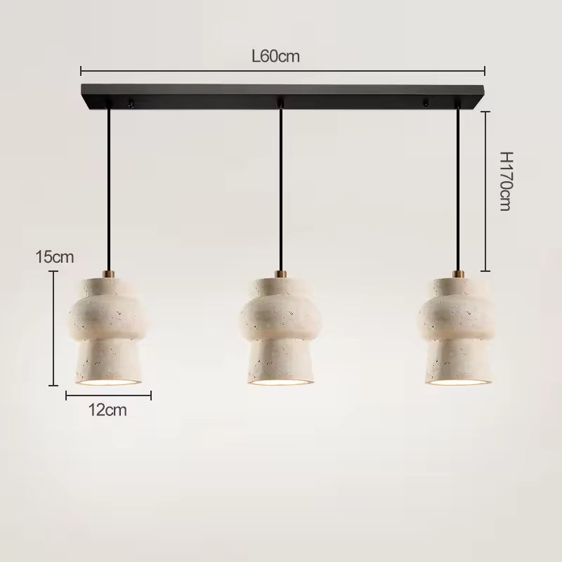 Royelux Natural Travertine Stone Pendant Light For Kitchen Island