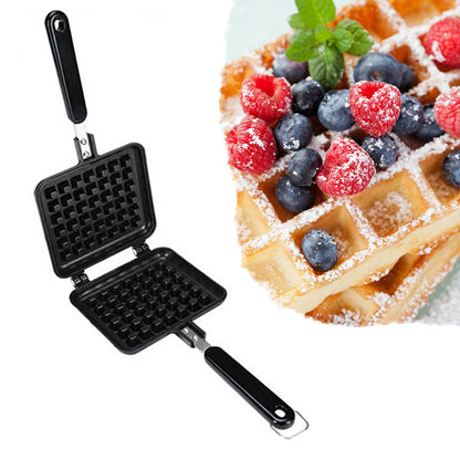 LuxRoyale Aluminum Waffle Maker – Classic Square Gas Stovetop Pan Mold for Cooking