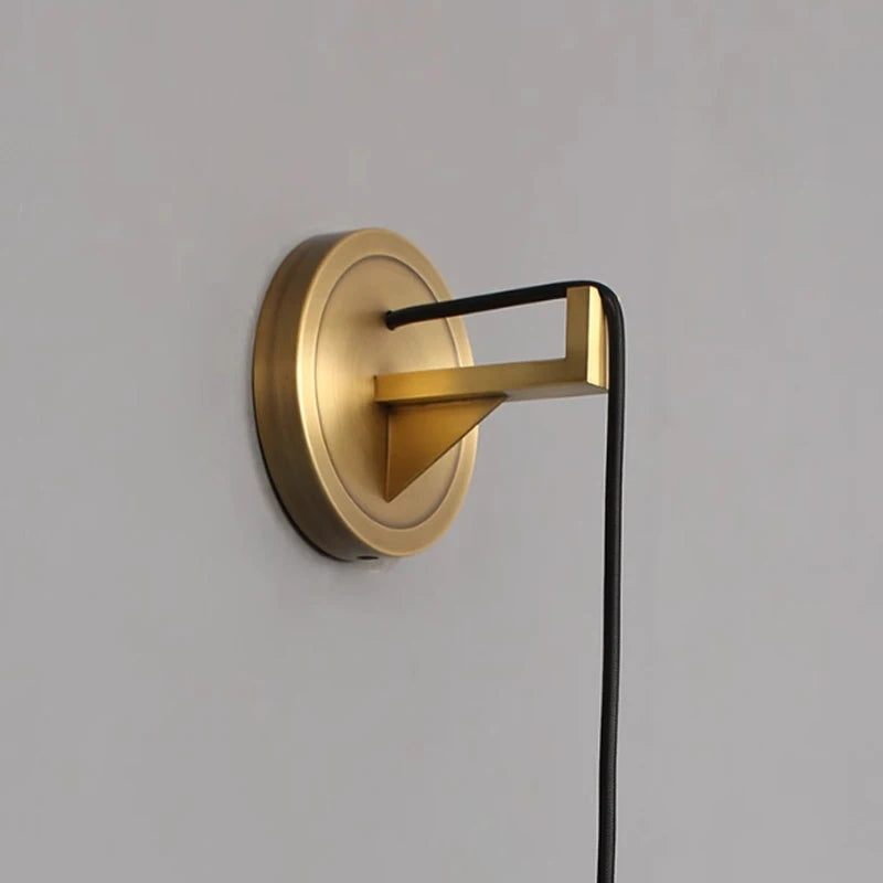 RoyaleGlow Modern Alabaster Wall Sconce - Brass LED Wall Light for Bedroom & Hallway