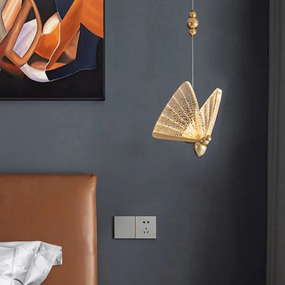 Royallure Butterfly Pendant Hanging Light Lamp Chandelier - Golden small 200cm*22cm*17cm / Warm light