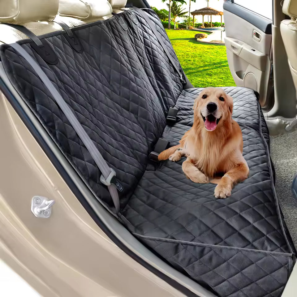 Luxora Waterproof Dog Car Seat Cover - Hammock Style Non-Slip Back Seat Protector