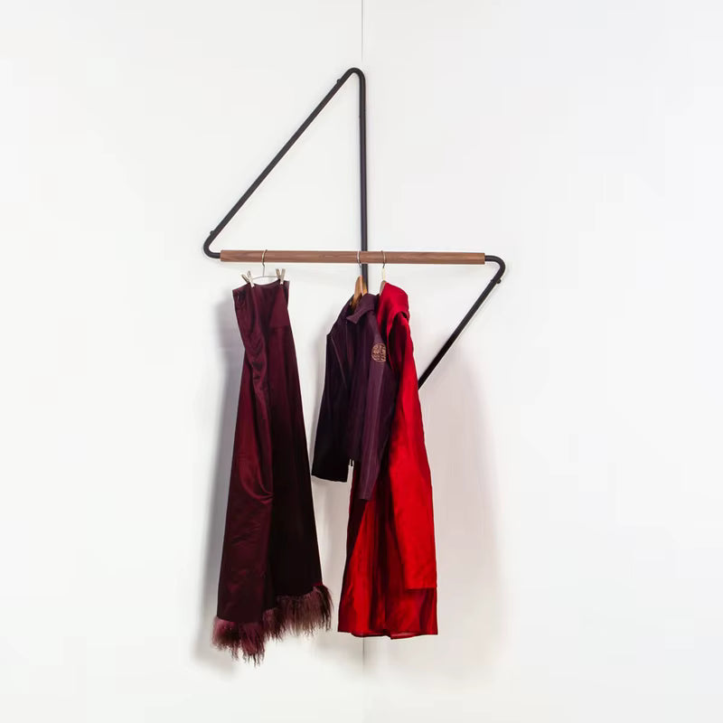 RoyaleGlow Minimalist Corner Wall Mounted Clothes Rack - Space Saving Garment Organizer