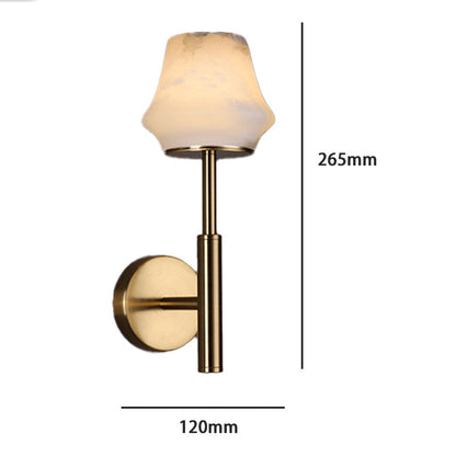Royelux Rechargeable Alabaster Wall Sconce - Cordless LED Lamp for Bathroom & Hotel Design
