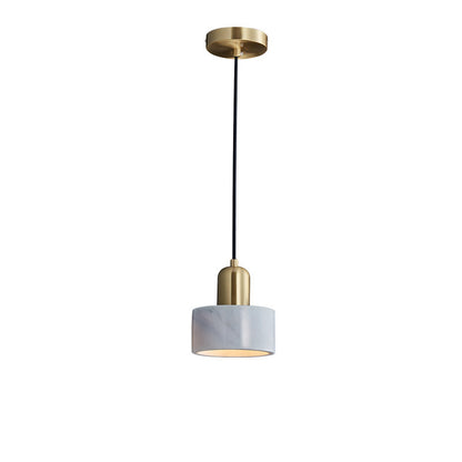 Royelux Modern Blue Marble & Copper Pendant Light for Kitchen Island